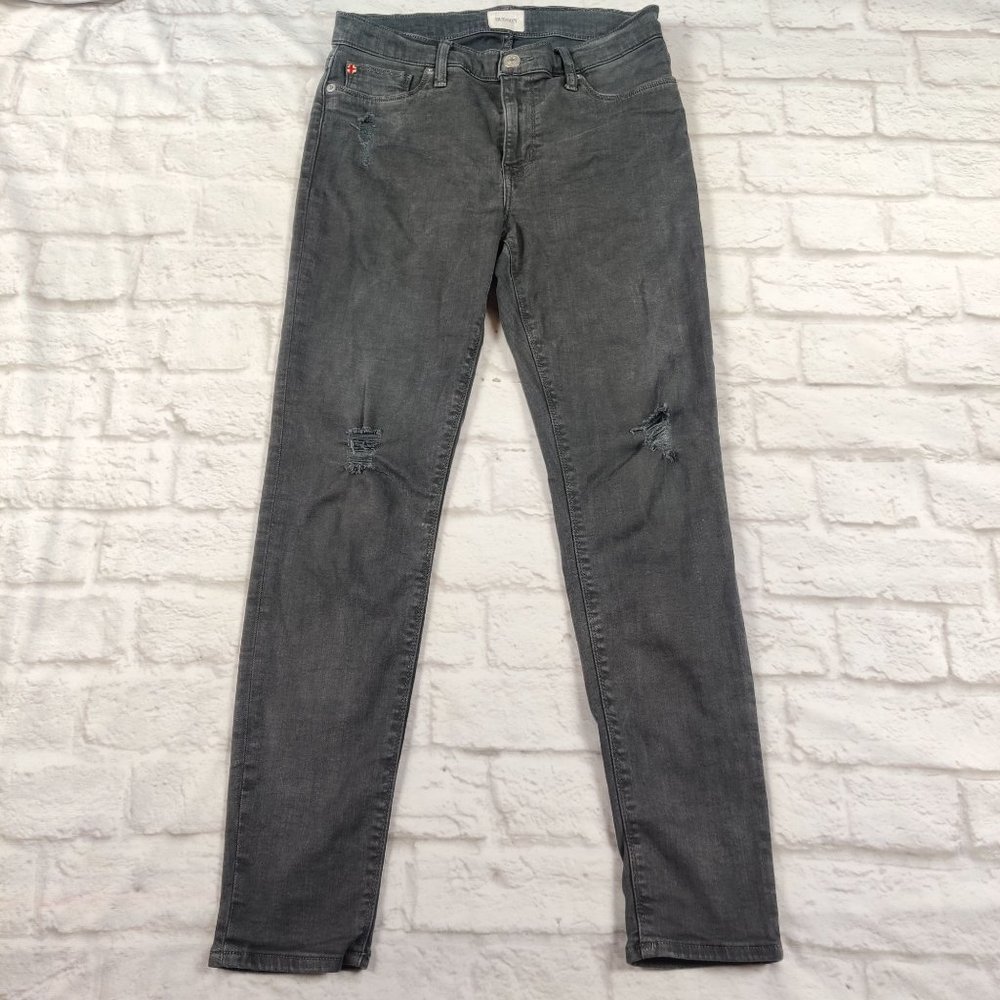 Hudson womens Natalie mid rise skinny jeans boho indie preppy punk gray sz 28